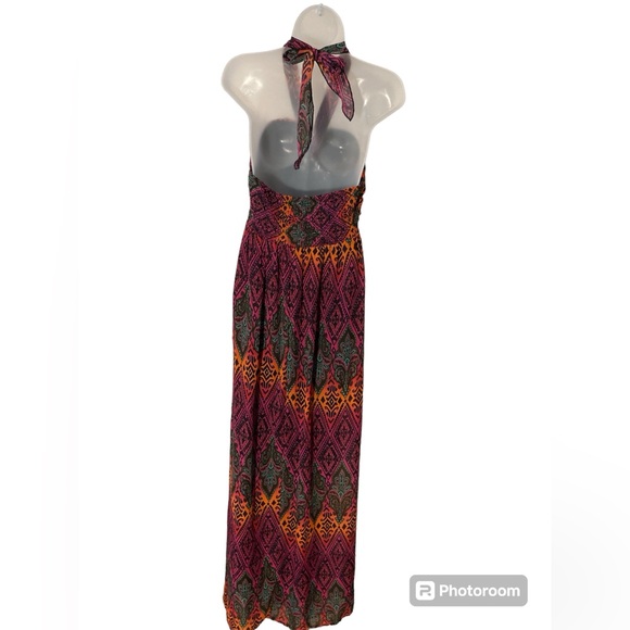 Xhilaration Halter/ Tie Bust Maxi Dress Multicolor Size XXL Sundress - Picture 5 of 6